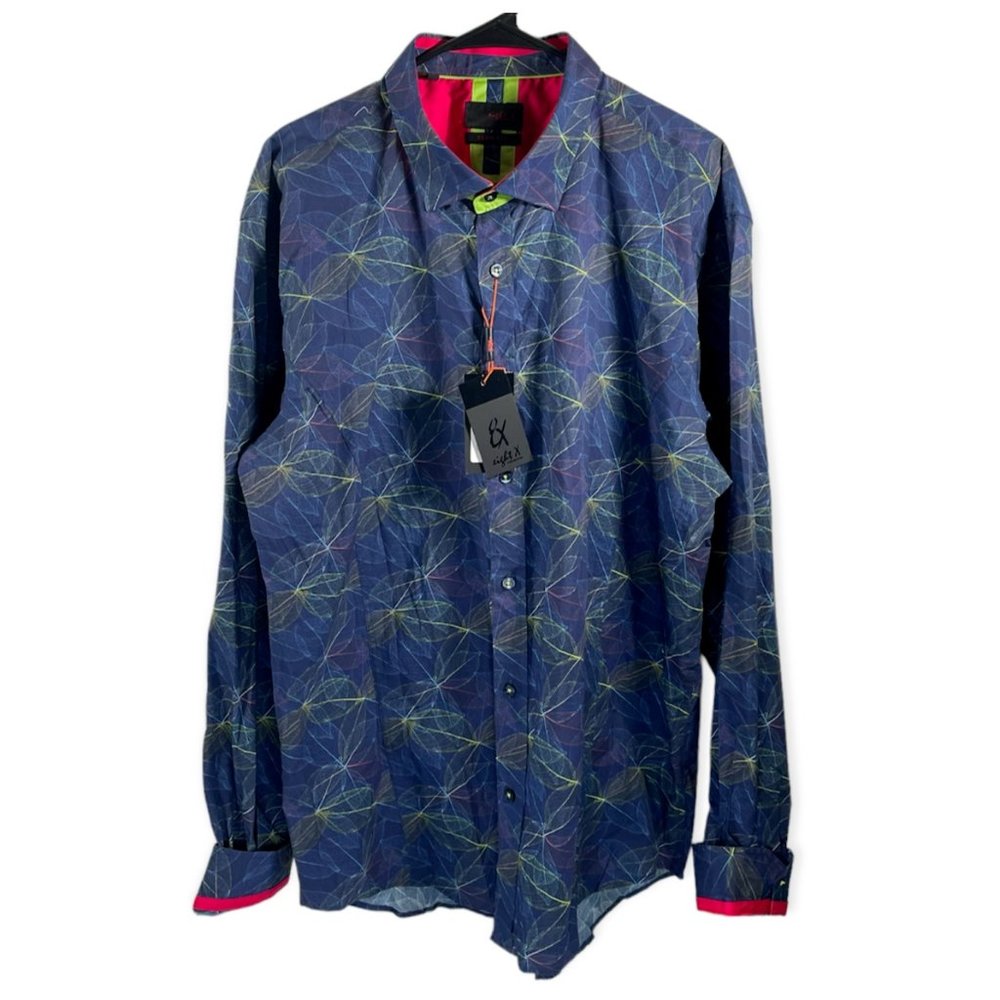Eight X Premium Navy Slim Button Up Fit Shirt Size 3XL Retail $119